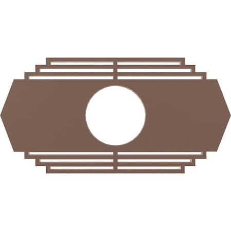 Ekena Millwork Chrysler Architectural Grade PVC Pierced Ceiling Medallion, Copper, 22"W x 11"H x 5 3/4"ID x 3/4"P CMPP22X11CSSCO